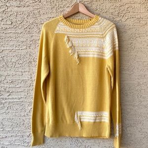 The Rail | Yellow Sweater with Fringe Detail